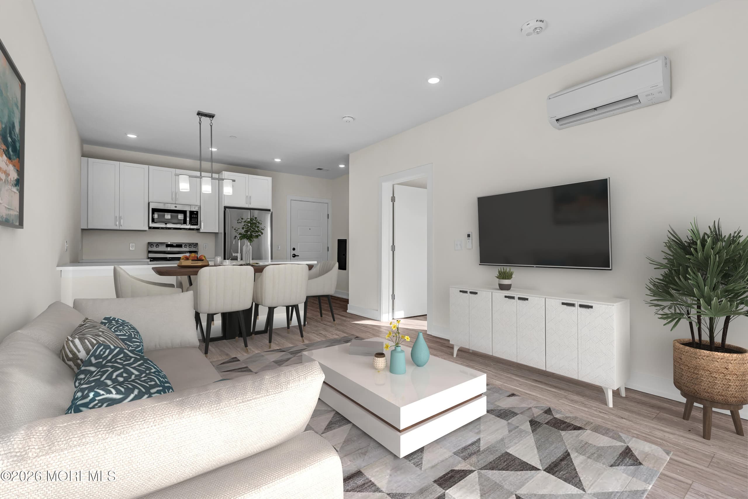 A2 - Kitchen Area and Living Room (Virtual staged)